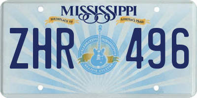 MS license plate ZHR496