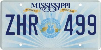 MS license plate ZHR499