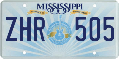 MS license plate ZHR505