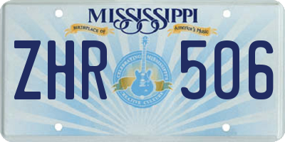MS license plate ZHR506