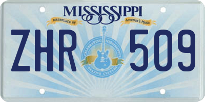 MS license plate ZHR509