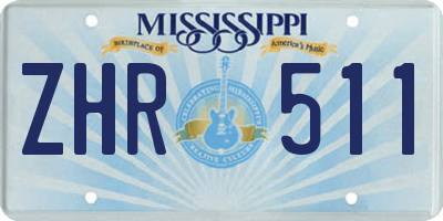MS license plate ZHR511