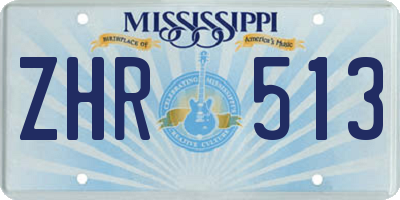 MS license plate ZHR513
