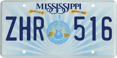 MS license plate ZHR516