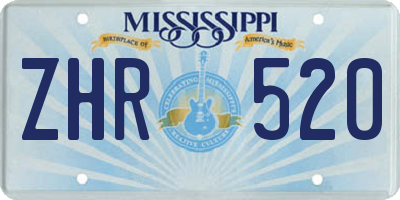 MS license plate ZHR520