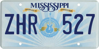 MS license plate ZHR527