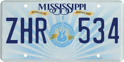 MS license plate ZHR534