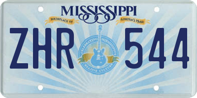 MS license plate ZHR544