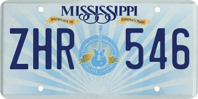 MS license plate ZHR546