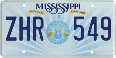 MS license plate ZHR549