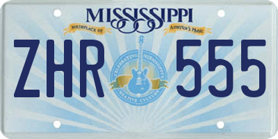 MS license plate ZHR555