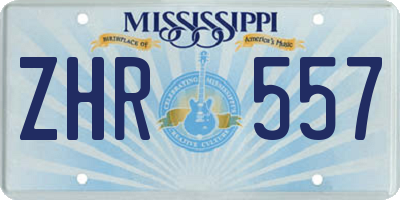 MS license plate ZHR557