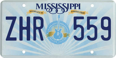 MS license plate ZHR559