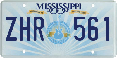 MS license plate ZHR561