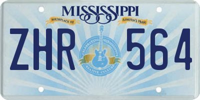 MS license plate ZHR564