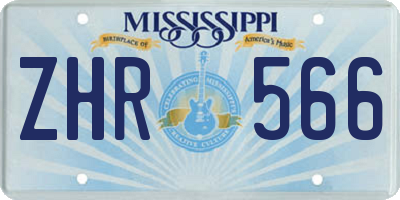 MS license plate ZHR566