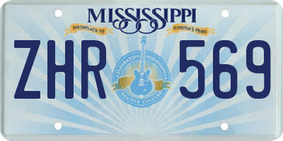 MS license plate ZHR569