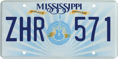 MS license plate ZHR571