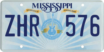 MS license plate ZHR576