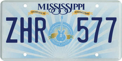 MS license plate ZHR577
