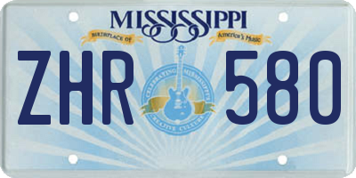 MS license plate ZHR580