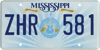 MS license plate ZHR581