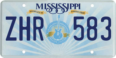 MS license plate ZHR583