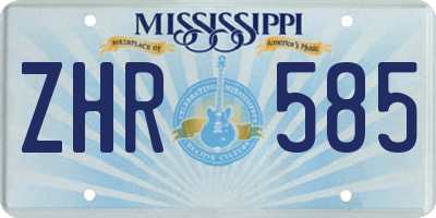 MS license plate ZHR585