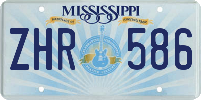 MS license plate ZHR586