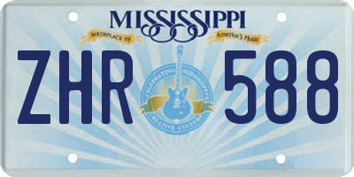 MS license plate ZHR588