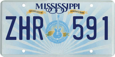 MS license plate ZHR591