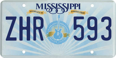 MS license plate ZHR593
