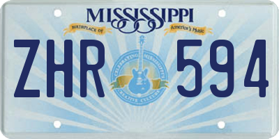 MS license plate ZHR594