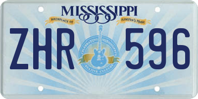MS license plate ZHR596