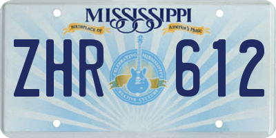 MS license plate ZHR612