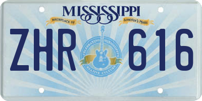 MS license plate ZHR616