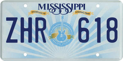 MS license plate ZHR618
