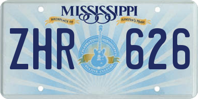 MS license plate ZHR626