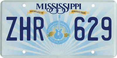 MS license plate ZHR629