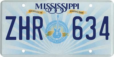 MS license plate ZHR634