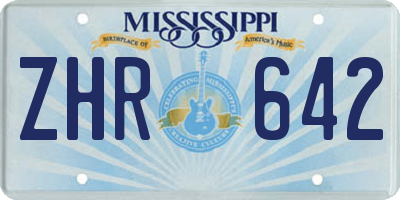 MS license plate ZHR642