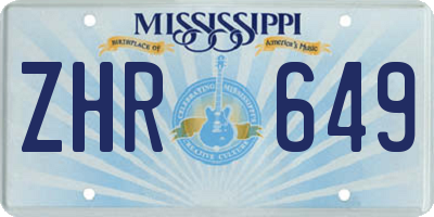 MS license plate ZHR649