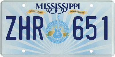MS license plate ZHR651