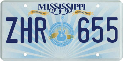 MS license plate ZHR655