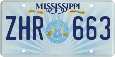 MS license plate ZHR663