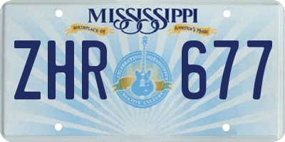 MS license plate ZHR677