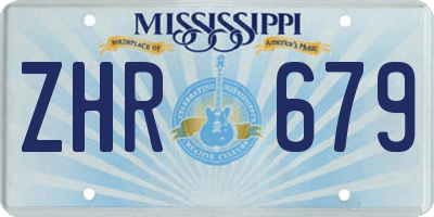 MS license plate ZHR679