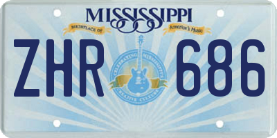 MS license plate ZHR686