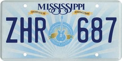 MS license plate ZHR687