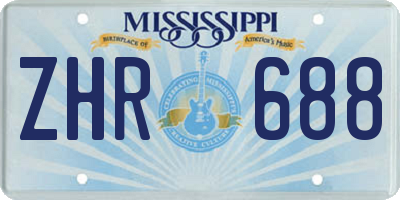 MS license plate ZHR688